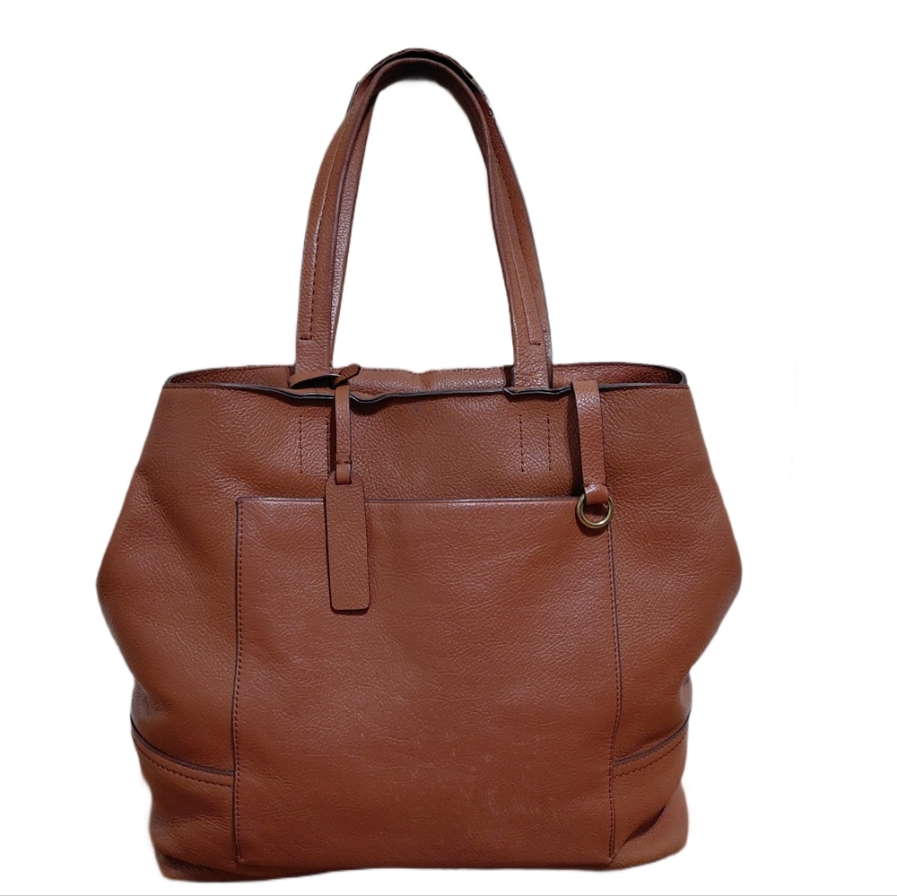 J. Crew Brown Leather Tote Shoulder Bag - Picture 1 of 10